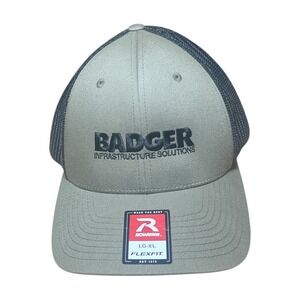 Richardson Flexfit Badger Infrastructure Solutions Trucker Hat Black LG-XL Cap